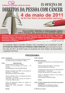 IX Oficina de direitos da pessoa com câncer