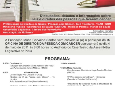 IX Oficina de direitos da pessoa com câncer