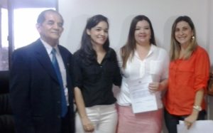 Da esquerda para a direita: Alípio de Santana Ribeiro, Brenda Passos, Flávia Gonçalves e a Coordenadora de Recursos Humanos do MP/PI, Adriana Ximenes