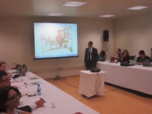 Promotor de Justiça Francisco de Jesus Lima durante apresentação dos projetos do NUPEVID