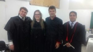 Da esquerda para a direita: os assistentes de acusação, Herval Ribeiro e Mônica Rocha, e os Promotores de Justiça Marcelo Monteiro e Márcio Carcará.