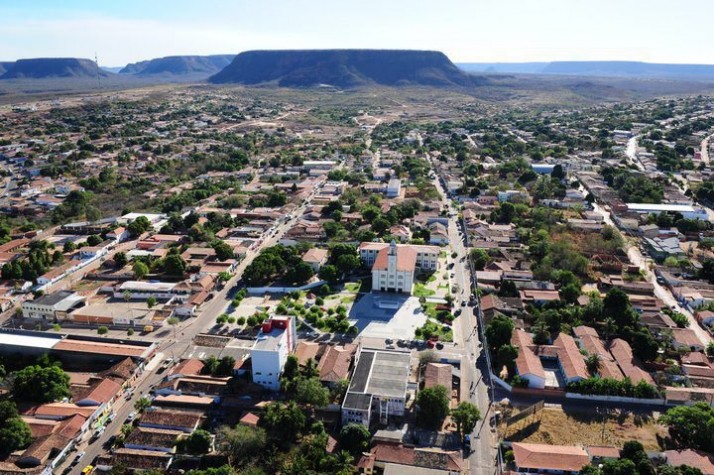 Foto: vista aérea do município de Bom Jesus, no sul do Piauí.