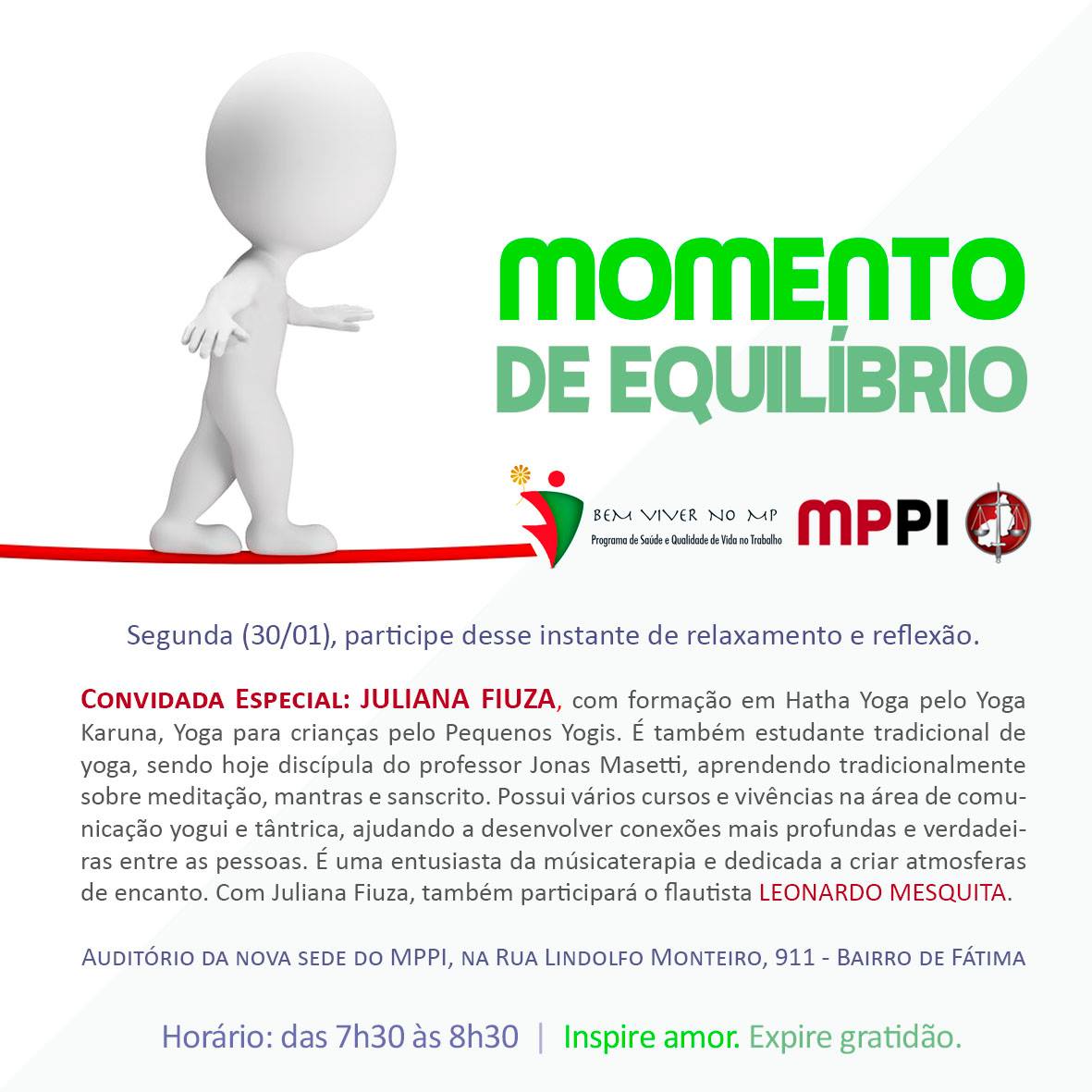 Convite para o Momento de Equilíbrio.