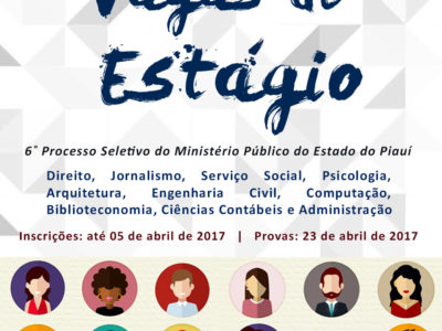 Vagas de estágio. 6˚ Processo Seletivo. Direito, Jornalismo, Serviço Social, Psicologia, Arquitetura, Engenharia Civil, Computação, Biblioteconomia, Ciências Contábeis e Administração. Inscrições: até 05 de abril de 2017 | Provas: 23 de abril de 2017. Clique no banner e veja mais.