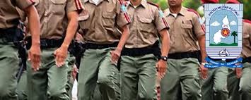 Policiais militares marchando