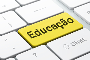 Teclas de comutador com nome educação escrito em uma delas