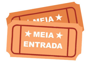 Desenho de dois ingressos, nos quais de pode ler