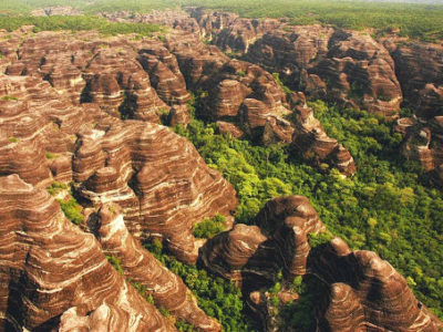 Imagem aérea da Serra das Confuões, no sudoeste do Piauí