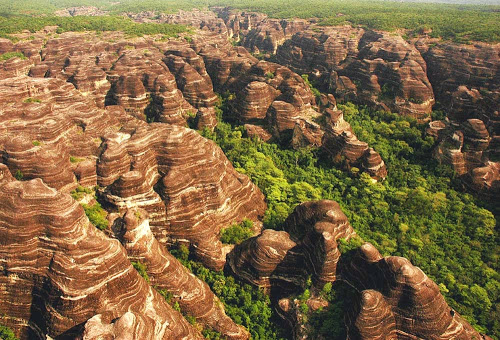 Imagem aérea da Serra das Confuões, no sudoeste do Piauí