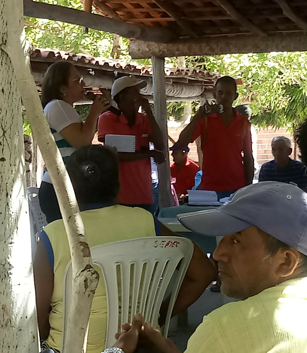 Promotora de Justiça fala ao microfone em reunião