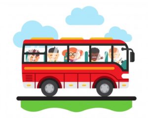 Foto de um ônibus com crianças dentro
