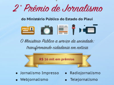Banner do Prêmio de Jornalismo. Informações na matéria.