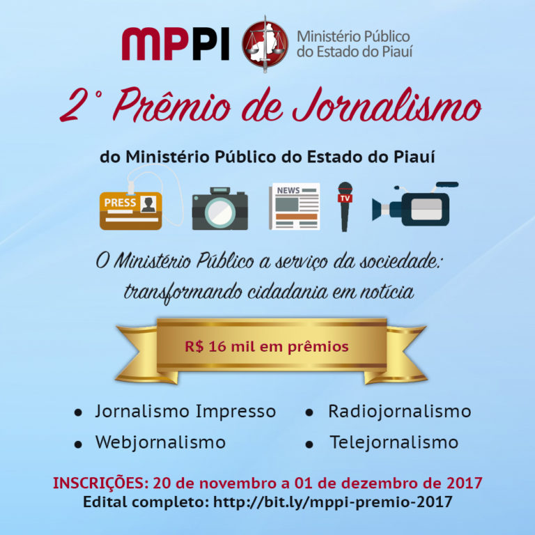 Banner do Prêmio de Jornalismo. Informações na matéria.