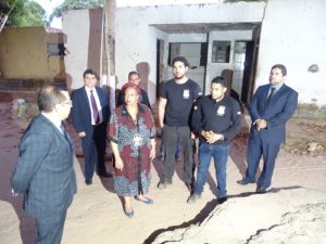 Equipe na esturura interna da penitenciária Major César