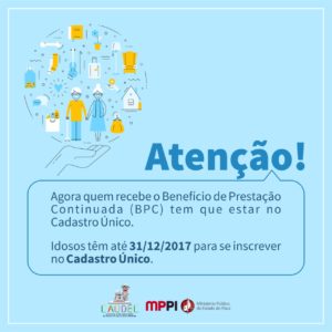 Arte com imagens de idosos. Logo abaixo há um texto informando o prazo para atualização de informações no cadastro único