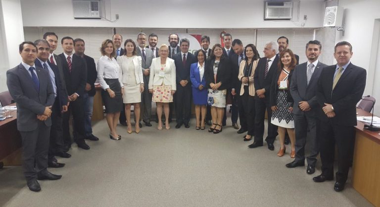 Membros do colégio de diretores posando de pé