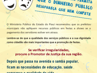 Banner - Não deixe que o dinheiro público desapareça que nem confete.