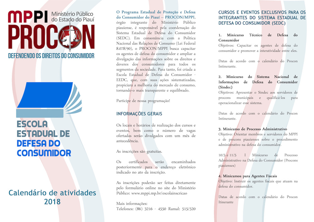 Folder com calendário de atividades. Confira o arquivo acessível no anexo!