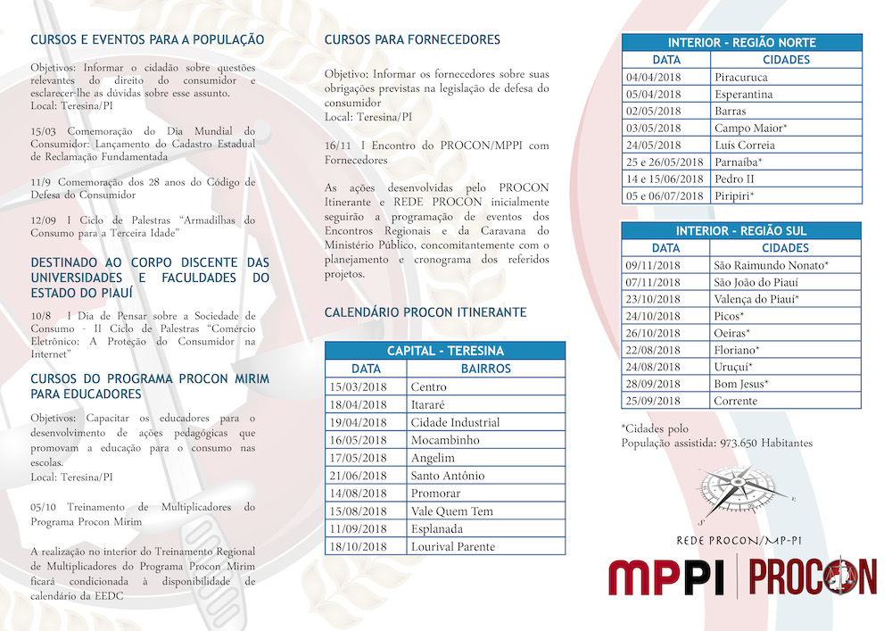 Folder com calendário de atividades. Confira o arquivo acessível no anexo!