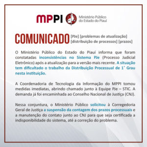 Comunicado. Texto acessível abaixo.