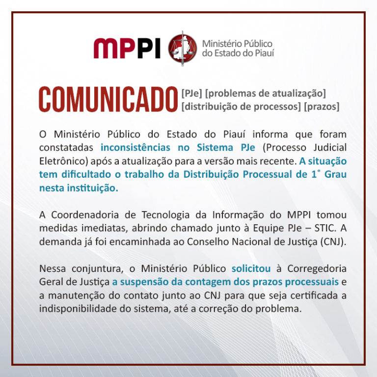 Comunicado. Texto acessível abaixo.