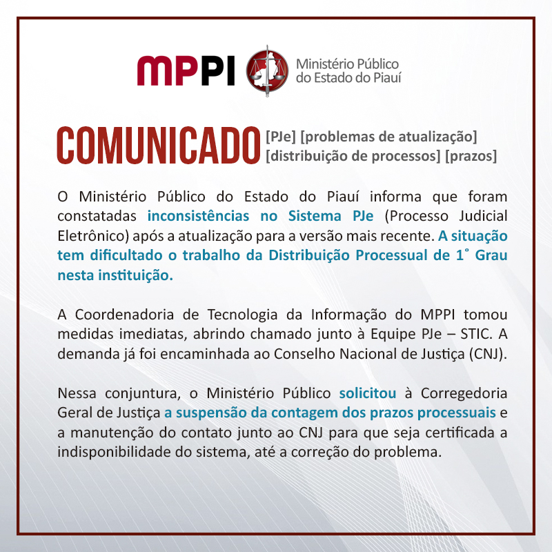 Comunicado. Texto acessível abaixo.