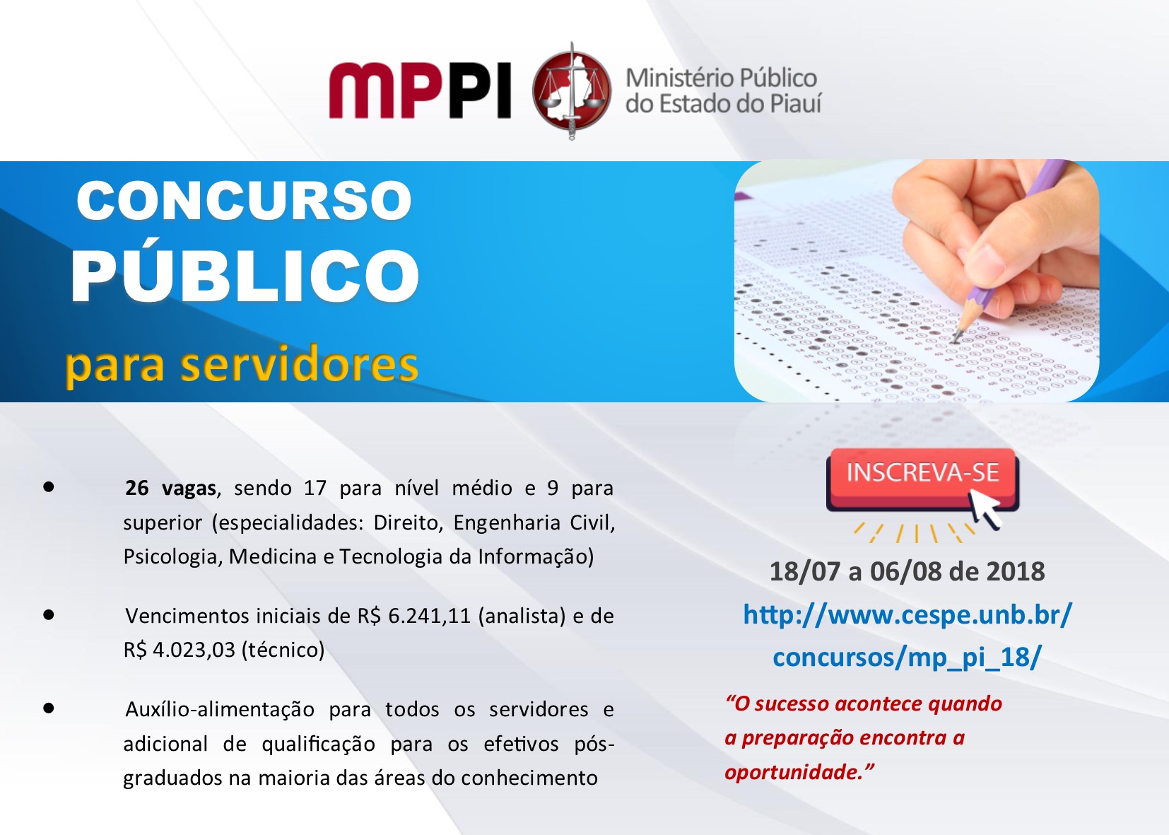 Banner sobre o concurso. Informações na matéria.