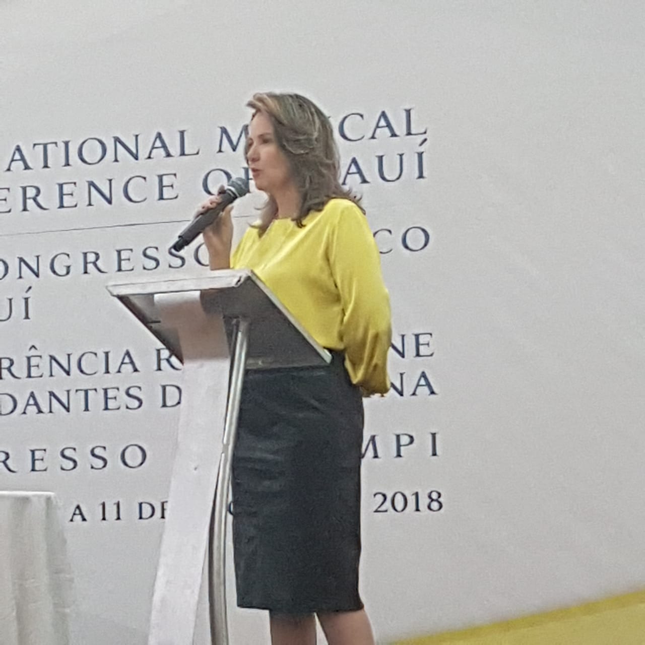 Promotora Cláudia Seabra palestrando