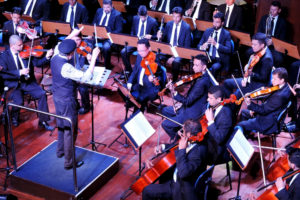 Orquestra Sinfônica durante apresentação
