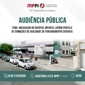 Banner com informações sobre data e horário da audiência