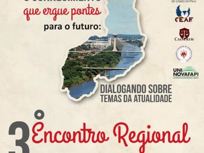 Imagem do mapa do Piauí e da Ponte Estaiada com informações de divulgação do evento