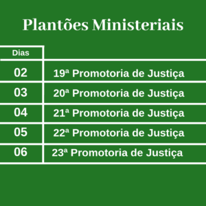 tabela com horários: dos serviços.