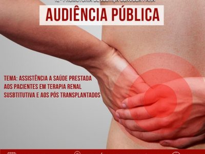 Imagem com informações sobre a audiência pública