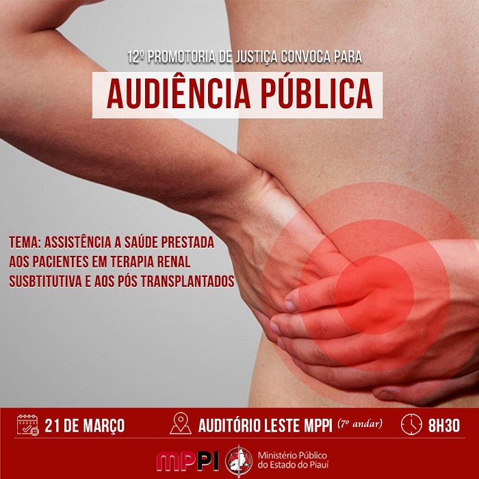 Imagem com informações sobre a audiência pública