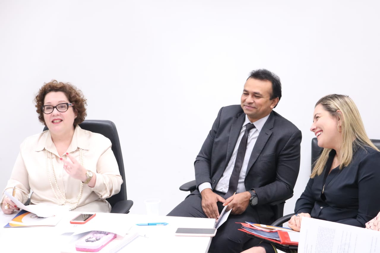 Pessoas sorridentes durante reunião