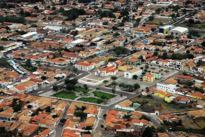Vista aérea da cidade de Oeiras, primeira capital do Piauí, na região sul do Estado