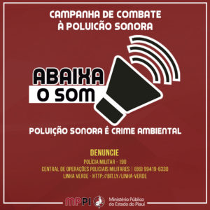 Megafone preto associado à frase abaixo o som