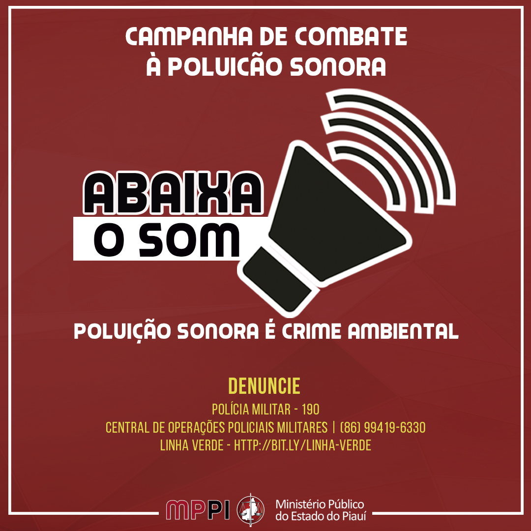Megafone preto associado à frase abaixo o som 