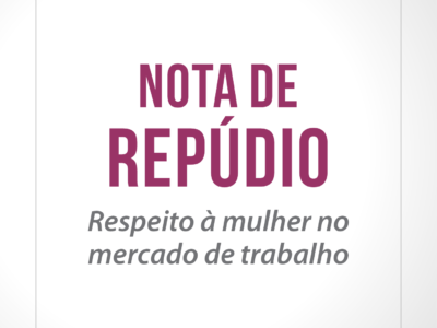 Banner em que se lê nota de repúdio