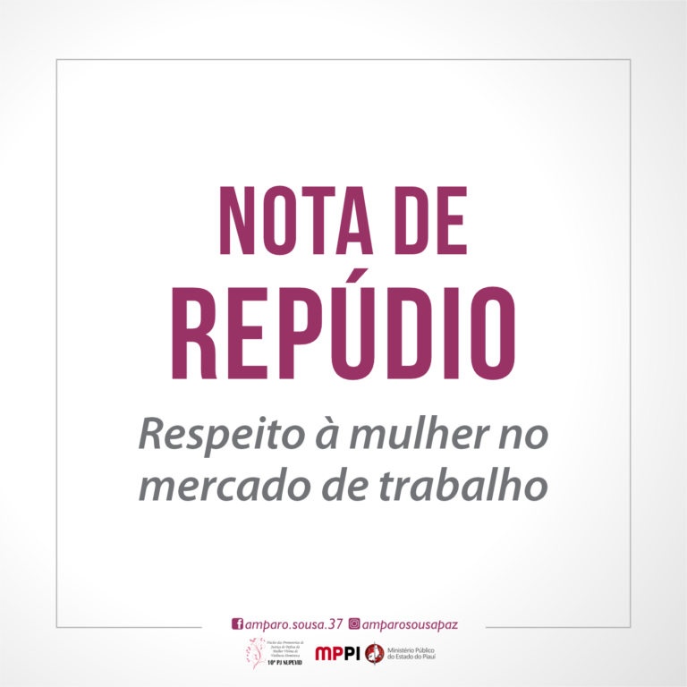Banner em que se lê nota de repúdio