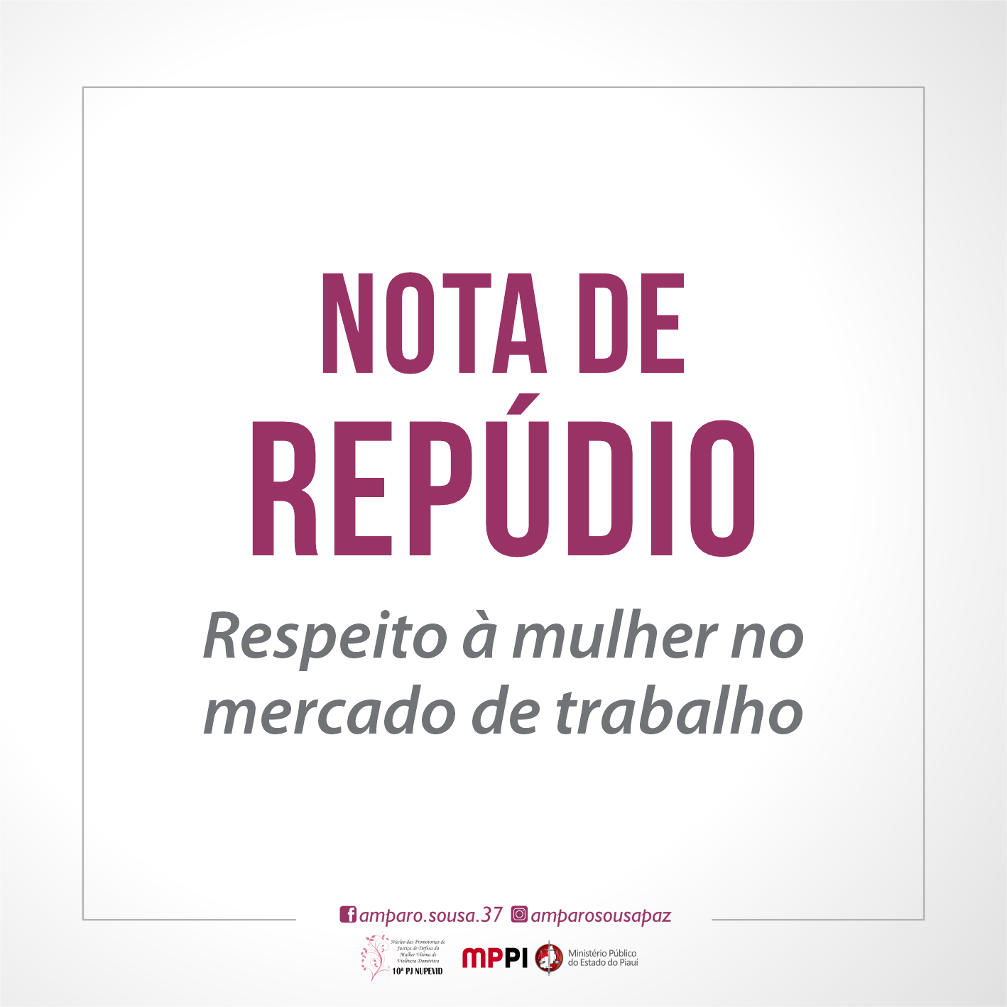 Banner em que se lê nota de repúdio