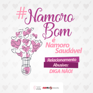 Logomarca da Campanha Namoro Bom é Namoro Saudável