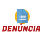 Ícone simbolizando documento, seguido pela palavra denúncia.