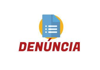 Ícone simbolizando documento, seguido pela palavra denúncia.