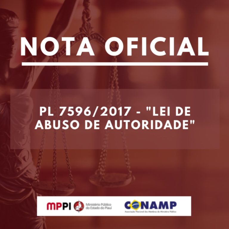 Banner em que se lêem os dizeres NOTA OFICIAL