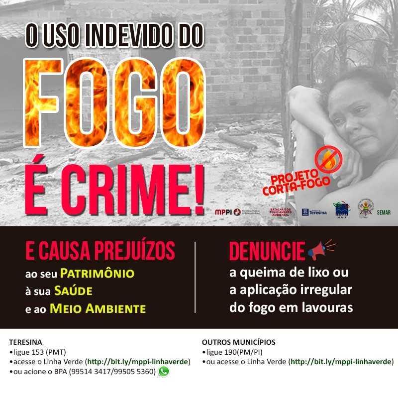 imagem com frases projeto corta fogo