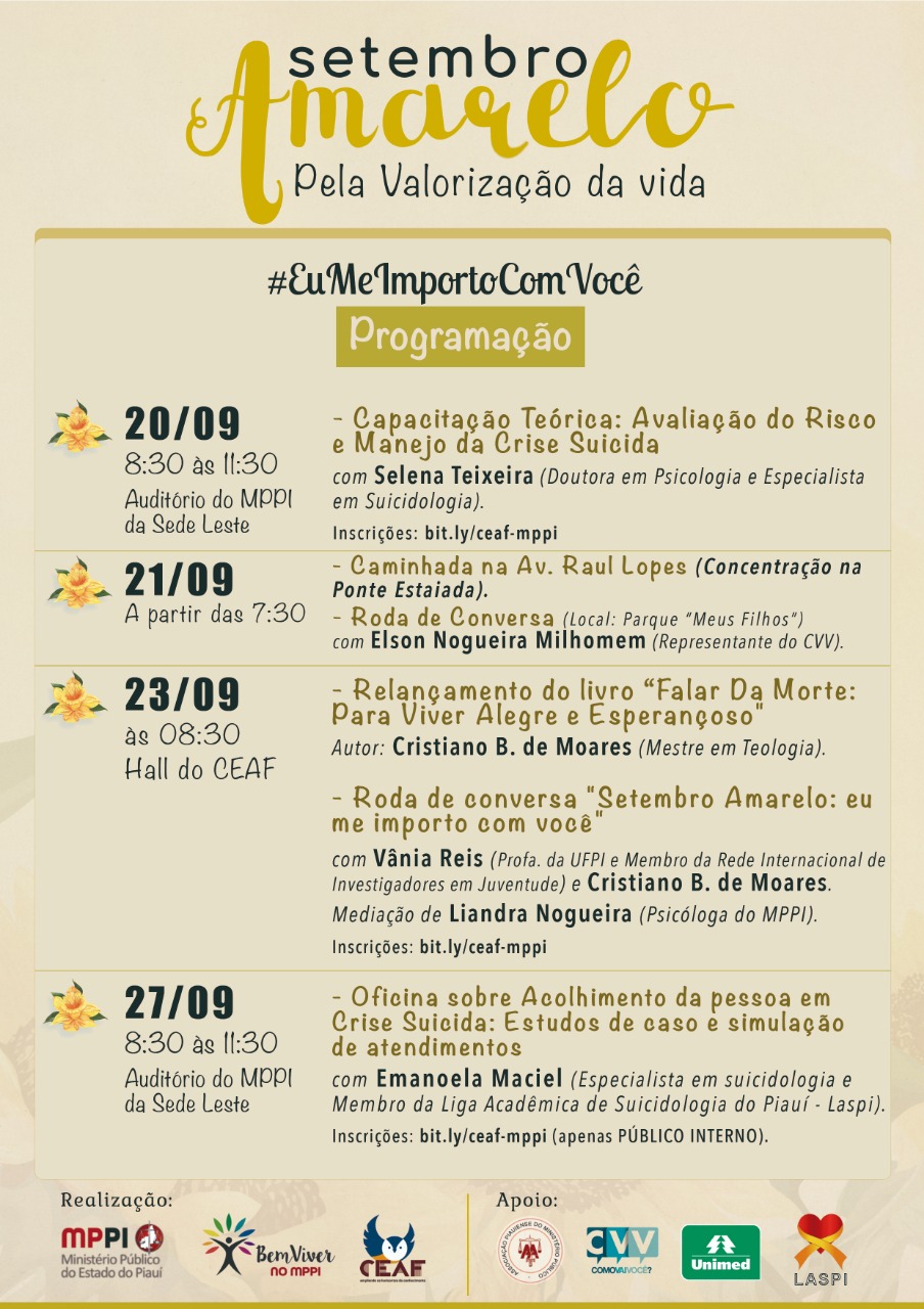 Programação Setembro Amarelo