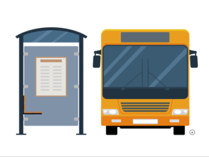 Ilustração representando transporte coletivo