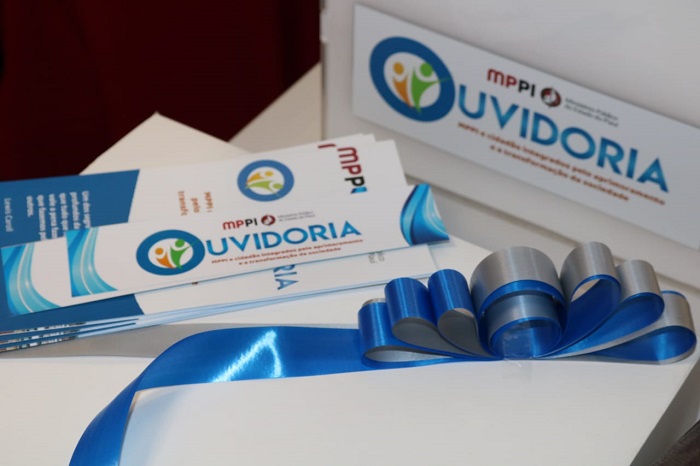 embalagem personalizada com a logomarca da Ouvidoria do MPPI 
