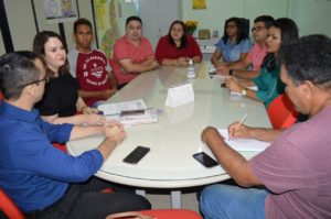 Coordenadora do CAOMA em reunião com a presidente da FETAG, Elisângela Moura, e demais membros da Diretoria da instituição